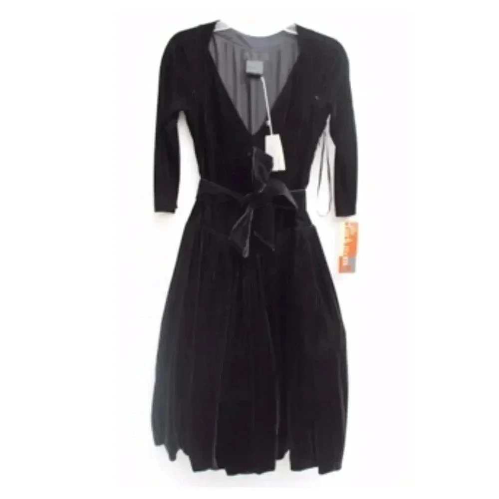 Nicole Farhi Black Velvet Cocktail Dress